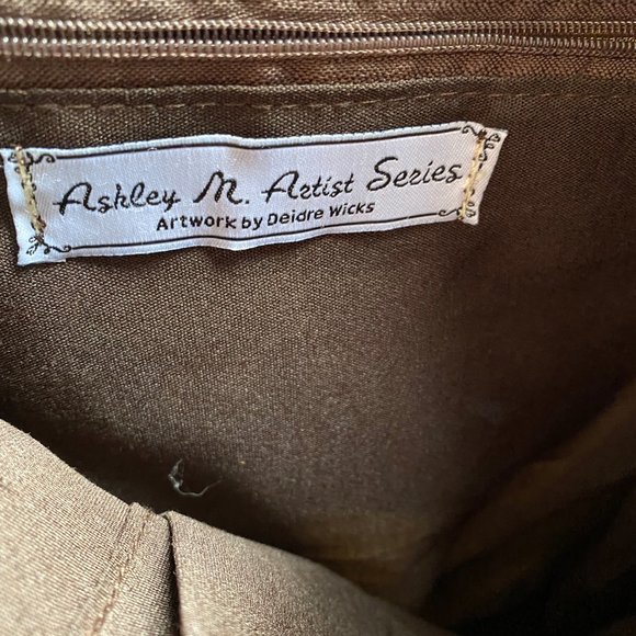 Bird on Bicycle Fabric & Leather Tote Bag - Picture 4 of 4